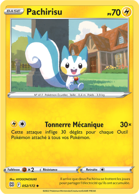 Carte Pokémon Pachirisu 052/172 Peu commune Stars Étincelantes
