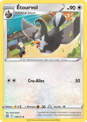 Carte Pokémon Étourvol 118/172 Peu commune Stars Étincelantes