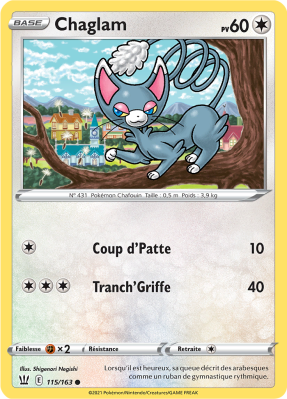 Carte Pokémon Chaglam 115/163 Peu commune Styles de Combat