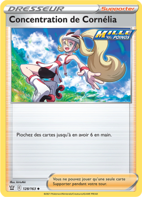 Carte Pokémon Concentration de Cornélia 128/163 Peu commune Styles de Combat