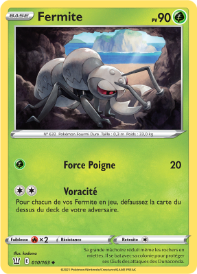 Carte Pokémon Fermite 010/163 Peu commune Styles de Combat