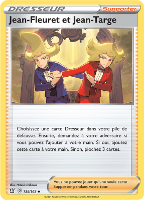 Carte Pokémon Jean-Fleuret et Jean-Targe 135/163 Peu commune Styles de Combat