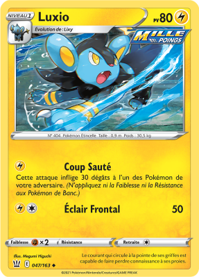 Carte Pokémon Luxio 047/163 Peu commune Styles de Combat