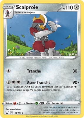 Carte Pokémon Scalproie 104/163 Peu commune Styles de Combat