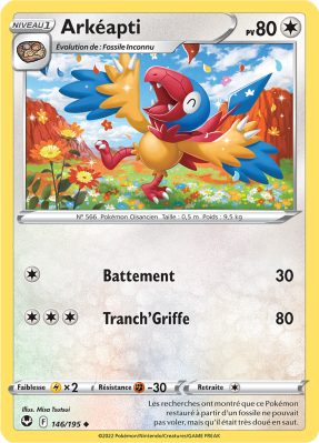 Carte Pokémon Arkéapti 146/195 Peu commune Tempête Argentée