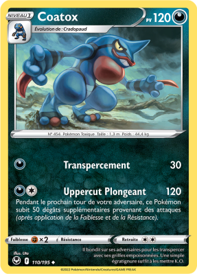 Carte Pokémon Coatox 110/195 Peu commune Tempête Argentée