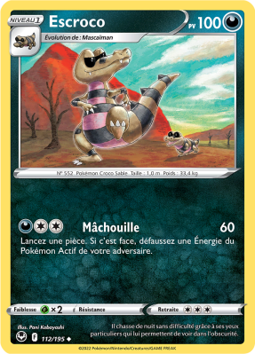 Carte Pokémon Escroco 112/195 Peu commune Tempête Argentée