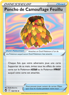 Carte Pokémon Poncho de Camouflage Feuillu 160/195 Peu commune Tempête Argentée
