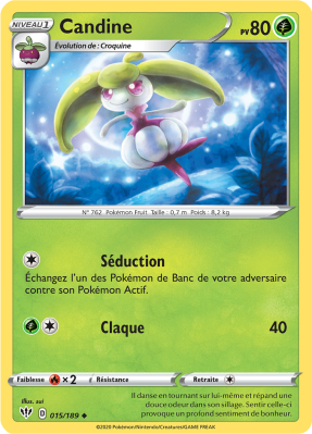 Carte Pokémon Candine 015/189 Peu commune Ténèbres Embrasées