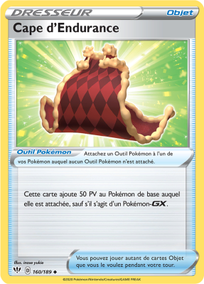 Carte Pokémon Cape d'Endurance 160/189 Peu commune Ténèbres Embrasées