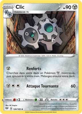 Carte Pokémon Clic 126/189 Peu commune Ténèbres Embrasées