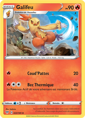 Carte Pokémon Galifeu 023/189 Peu commune Ténèbres Embrasées