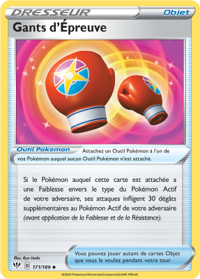 Carte Pokémon Gants d'Épreuve 171/189 Peu commune Ténèbres Embrasées