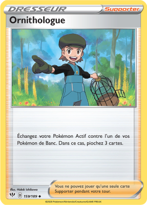 Carte Pokémon Ornithologue 159/189 Peu commune Ténèbres Embrasées