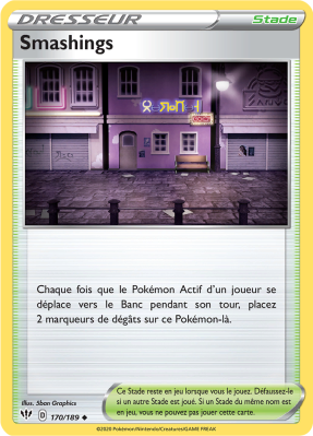 Carte Pokémon Smashings 170/189 Peu commune Ténèbres Embrasées
