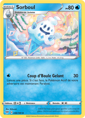 Carte Pokémon Sorboul 046/189 Peu commune Ténèbres Embrasées