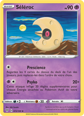 Carte Pokémon Séléroc 072/189 Peu commune Ténèbres Embrasées