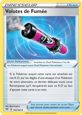 Carte Pokémon Volutes de Fumée 158/189 Peu commune Ténèbres Embrasées