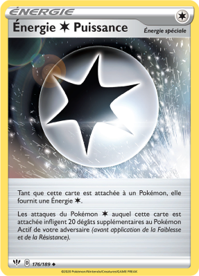 Carte Pokémon Énergie Incolore Puissance 176/189 Peu commune Ténèbres Embrasées