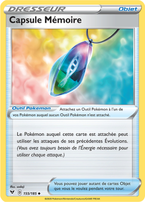 Carte Pokémon Capsule Mémoire 155/185 Peu commune Voltage Éclatant