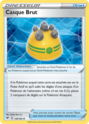 Carte Pokémon Casque Brut 159/185 Peu commune Voltage Éclatant