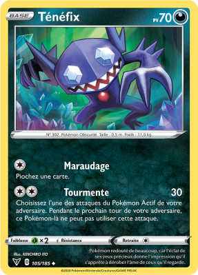 Carte Pokémon Ténéfix 105/185 Peu commune Voltage Éclatant