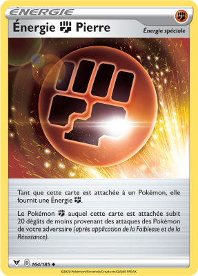 Carte Pokémon Énergie Combat Pierre 164/185 Peu commune Voltage Éclatant
