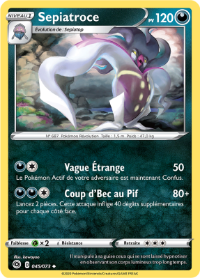 Carte Pokémon Sepiatroce 045/073 Peu commune La Voie du Maître