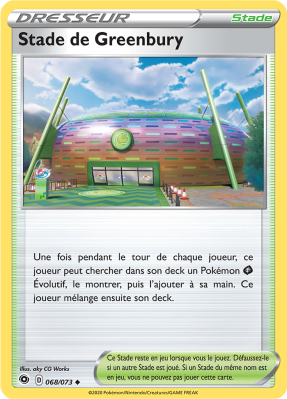 Carte Pokémon Stade de Greenbury 068/073 Peu commune La Voie du Maître