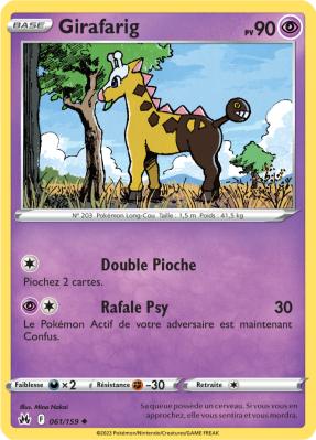 Carte Pokémon Girafarig 061/159 Peu commune Zénith Suprême