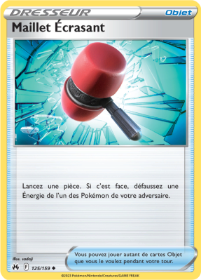 Carte Pokémon Maillet Écrasant 125/159 Peu commune Zénith Suprême