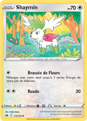 Carte Pokémon Shaymin 115/159 Peu commune Zénith Suprême