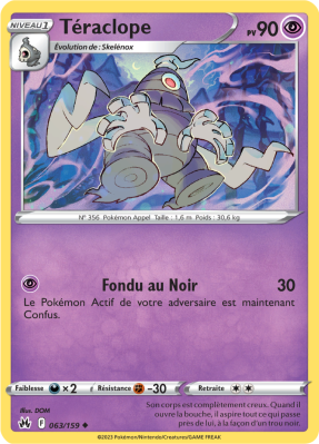 Carte Pokémon Téraclope 063/159 Peu commune Zénith Suprême