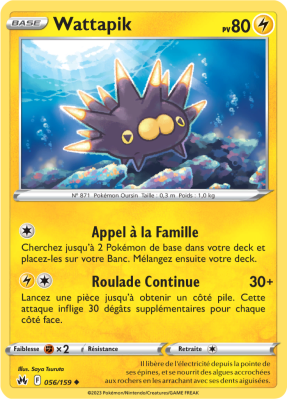 Carte Pokémon Wattapik 056/159 Peu commune Zénith Suprême