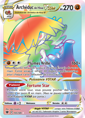 Carte Pokémon Archéduc de Hisui-VSTAR 195/189 Rainbow Astres Radieux