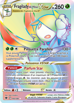 Carte Pokémon Fragilady de Hisui-VSTAR 190/189 Rainbow Astres Radieux
