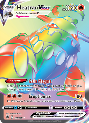 Carte Pokémon Heatran-VMAX 191/189 Rainbow Astres Radieux