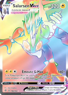 Carte Pokémon Salarsen-VMAX 196/192 Rainbow Clash des Rebelles