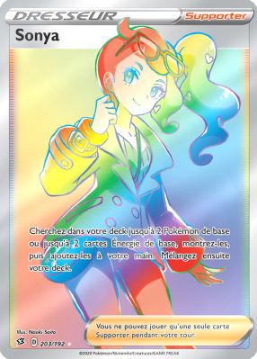 Carte Pokémon Sonya 203/192 Rainbow Clash des Rebelles