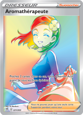 Carte Pokémon Aromathérapeute 221/203 Rainbow Évolution Céleste