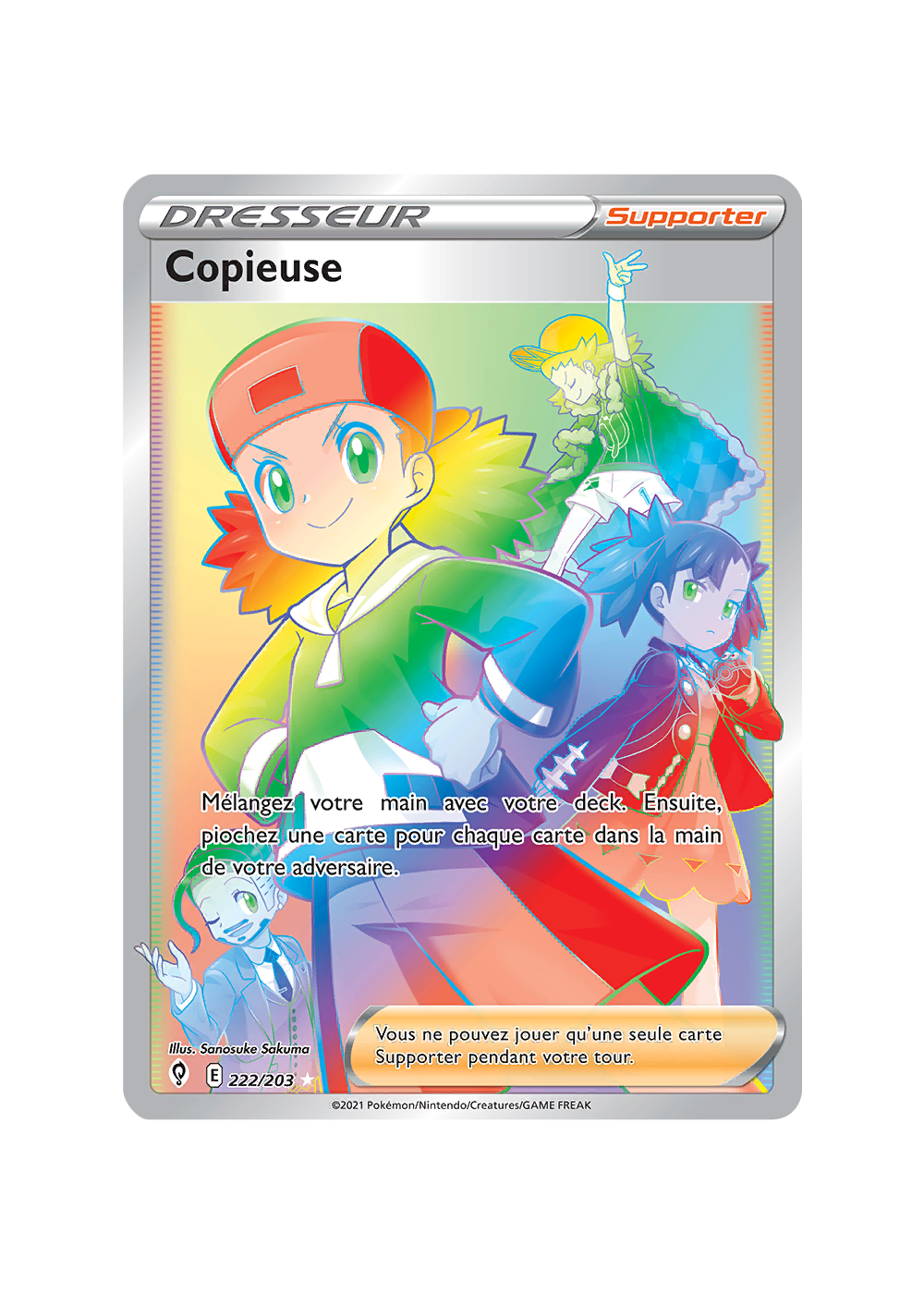 Carte Pokémon Copieuse 222/203 Rainbow Évolution Céleste