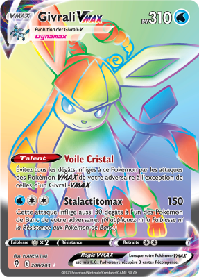 Carte Pokémon Givrali-VMAX 208/203 Rainbow Évolution Céleste