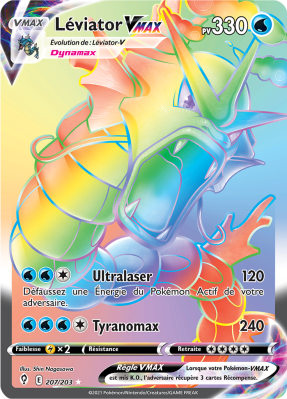 Carte Pokémon Léviator-VMAX 207/203 Rainbow Évolution Céleste
