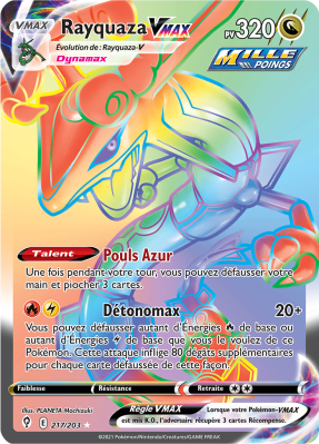 Carte Pokémon Rayquaza-VMAX 217/203 Rainbow Évolution Céleste