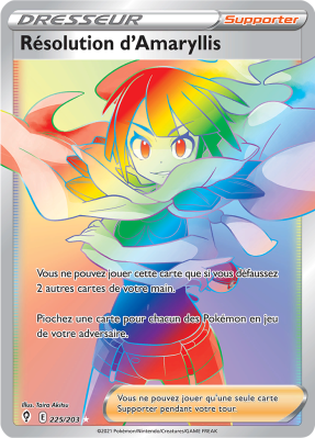 Carte Pokémon Résolution d'Amaryllis 225/203 Rainbow Évolution Céleste