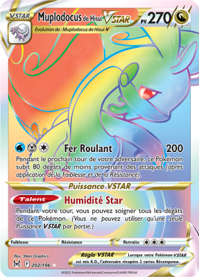 Carte Pokémon Muplodocus de Hisui-VSTAR 202/196 Rainbow Origine Perdue
