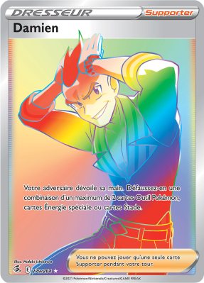 Carte Pokémon Damien 279/264 Rainbow Poing de Fusion