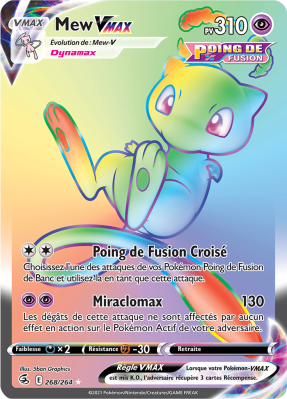 Carte Pokémon Mew-VMAX 268/264 Rainbow Poing de Fusion