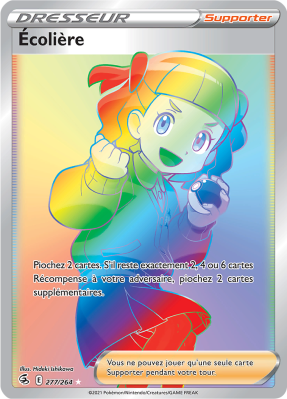 Carte Pokémon Écolière 277/264 Rainbow Poing de Fusion