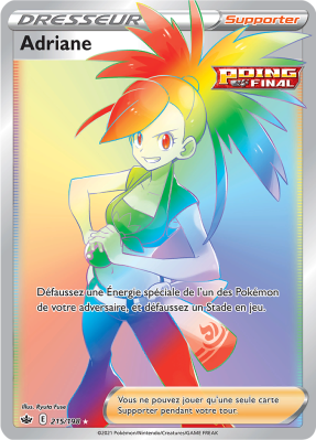 Carte Pokémon Adriane 215/163 Rainbow Règne de Glace